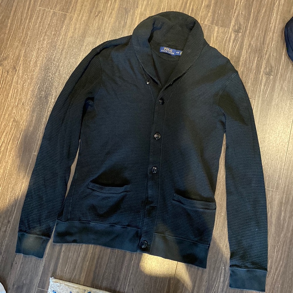 Polo Ralph Lauren cardigan. Missing second last button.